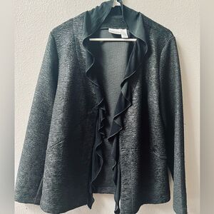 Chico's Black Ruffled Jacket